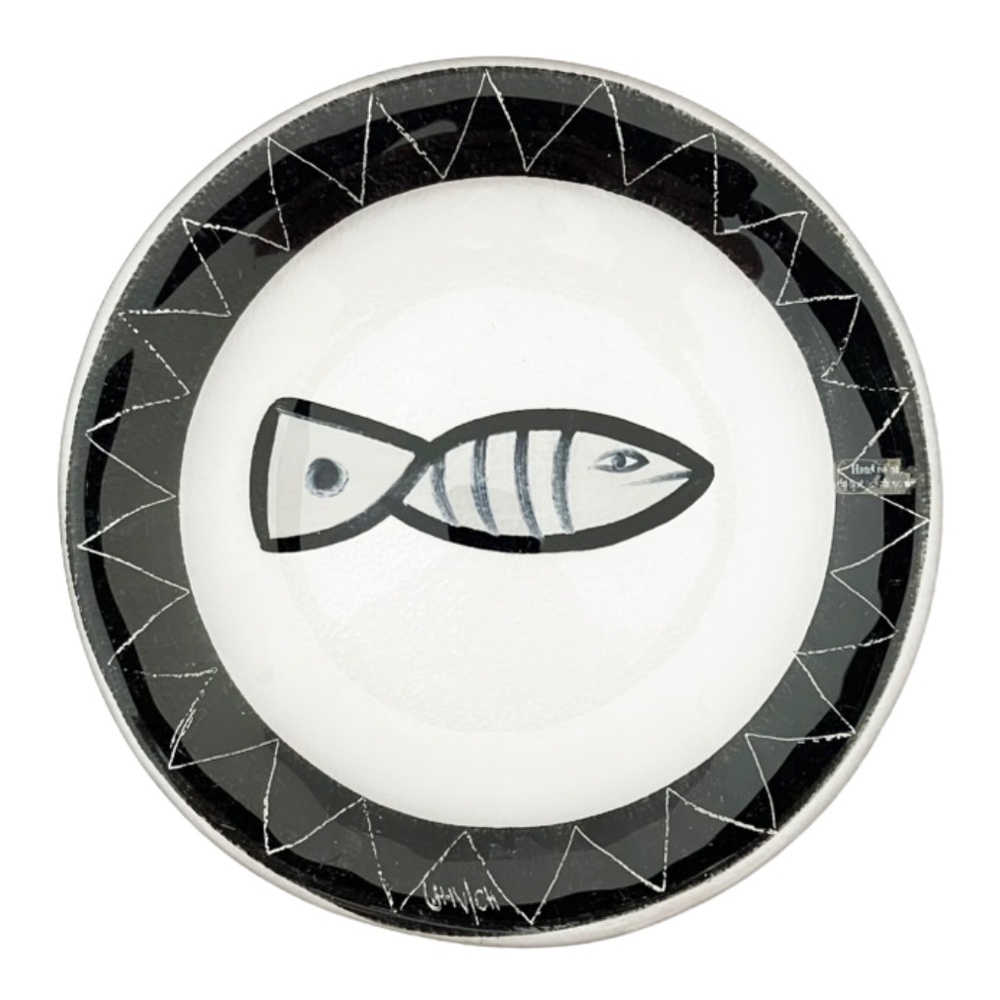 7" Salad Plate Kaboka Black by KOSTA-BODA Ulrica Hydman-Vallien